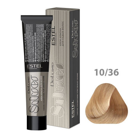 Краска для волос Estel De Luxe Silver 10/36 светлый блондин золотисто-фиолетовый, 60 мл