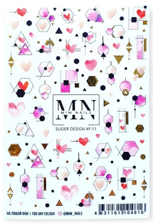 Слайдер-дизайн для ногтей Miw Nails F-11