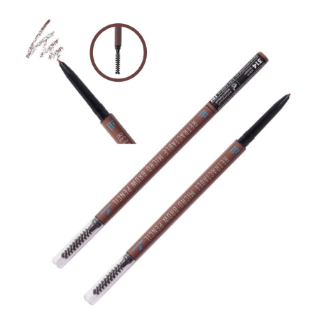 Карандаш автоматический для бровей Parisa Retractable Micro Brow Pencil, т. 314 тёплый коричневый