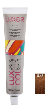 Стойкая крем-краска "Luxcolor" 8.46 Светлый блондин медный красный, 100 мл