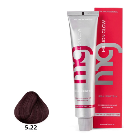 Крем-краска TNL Million Glow Private 5.22 светлый коричневый интенсивный фиолет., 100 мл