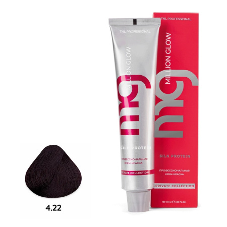 Крем-краска TNL Million Glow Private 4.22 коричневый интенсивный фиолетовый, 100 мл