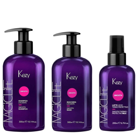 Kezy Набор Magic Life Smooth (шампунь 300 мл+маска 300 мл+молочко 200 мл+упаковка)