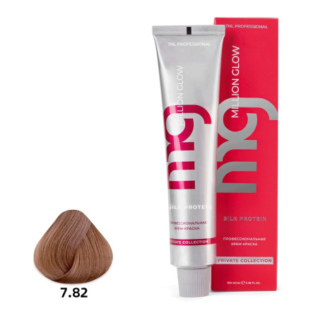 Крем-краска TNL Million Glow Private 7.82 блонд шоколадный перламутровый, 100 мл
