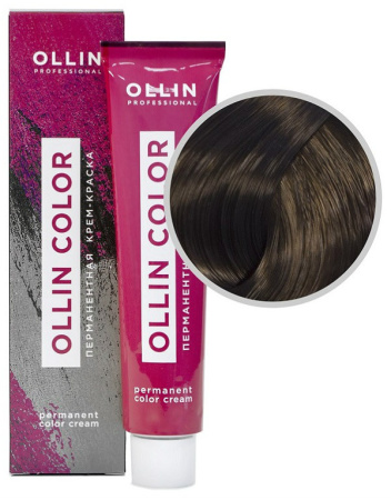 Перманентная крем-краска для волос Ollin Color 5/0 светлый шатен, 60 мл