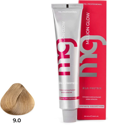 Крем-краска TNL Million Glow Private 9.0 блонд очень светлый, 100 мл