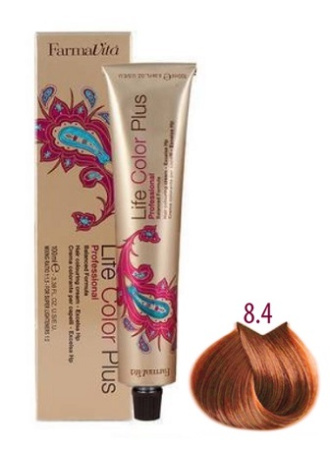 Крем-краска Farmavita Life Color Plus 8.4 светлый блондин медный, 100 мл