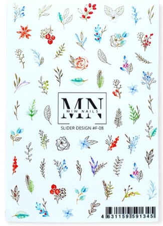 Слайдер-дизайн для ногтей Miw Nails F-08
