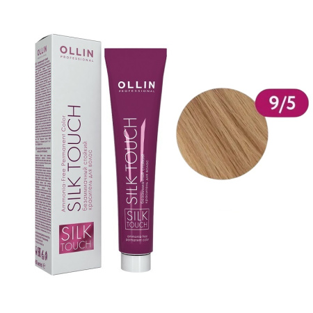 Безаммиачный стойкий краситель Ollin Silk Touch 9/5 блондин махагоновый, 60 мл