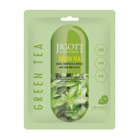 Тканевая маска для лица Зеленый Чай Green Tea Real Ampoule Mask, 27 мл