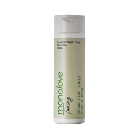 Балансирующий тоник для лица Monolove Vegan "Zinc, Cica", 200 мл