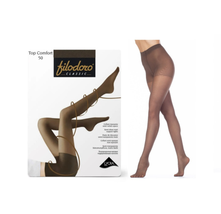 Колготки Filodoro Top Comfort 50 den, Mineral, 4