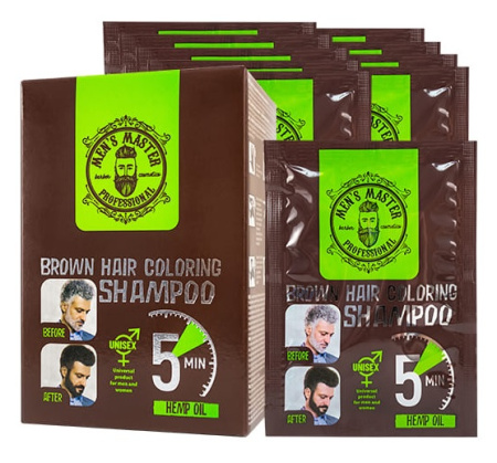 Окрашивающий шампунь для волос Men's Master, коричневый, 10*25 мл