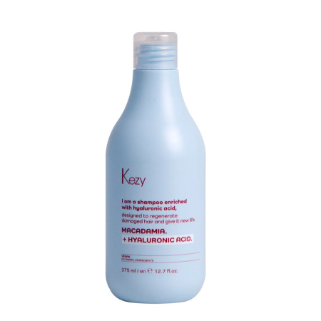 Kezy Шампунь для восст. слабых и повр. волос I Am Macadamia+hyaluronic, 375 мл