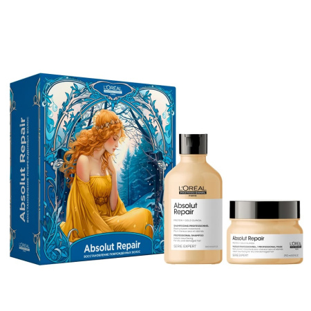 Зимний набор Loreal Absolut Repair для поврежденных волос (шампунь+маска)