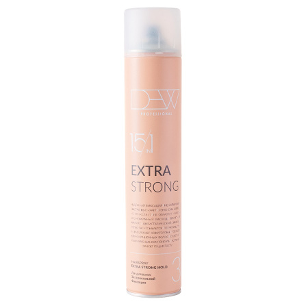 Dew Prof. EXTRA 15 в 1 Лак для волос экстрасильной фиксации, 500 мл