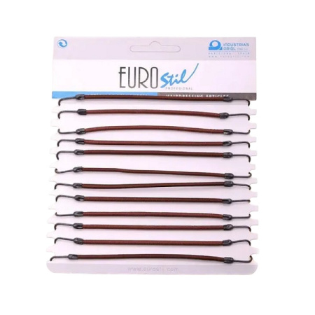 Резинки с крючками Eurostil коричневые, 12 шт