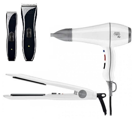 Набор Neo - машинка, триммер, фен, плойка, сумка
