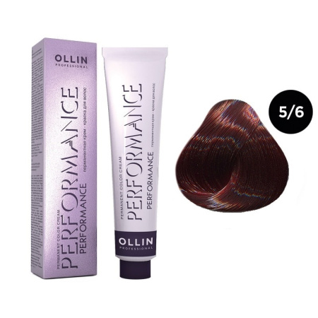 Перманентная крем-краска Ollin Performance 5/6 светный шатен красный, 60 мл