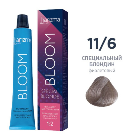 Крем-краска harizma PROhair Bloom 11/6 специальный блондин фиолетовый, 100 мл