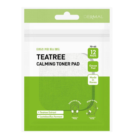 DERMAL Тонизирующие пэды с экстрактом чайного дерева Tea Tree Calming 12 шт, 23 мл