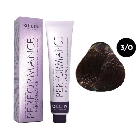 Перманентная крем-краска Ollin Performance 3/0 темный шатен, 60 мл
