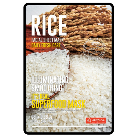 DERMAL It's Real SuperfoodMask Rice Маска для лица с рисом 25 г
