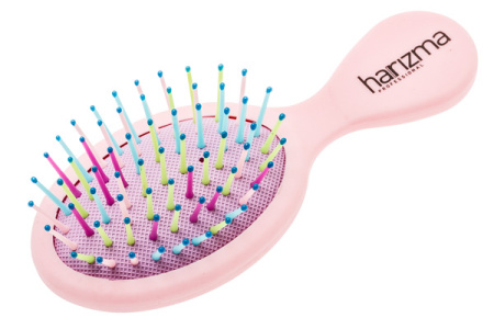 Щётка массажная Harizma PRO Rainbow овальная малая, розовая