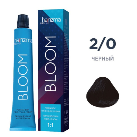 Крем-краска harizma PROhair Bloom 2/0 черный, 100 мл