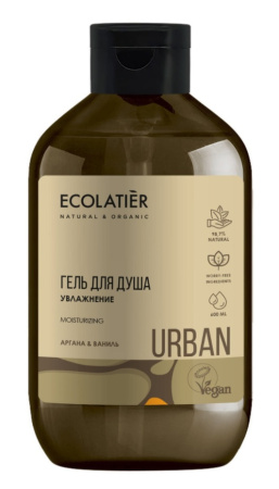 Гель для душа "Увлажнение" аргана и ваниль Ecolatier, 600 мл