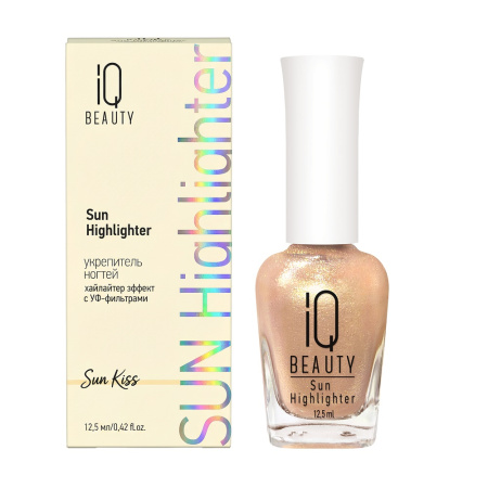 МП IQ Beauty Укрепитель ногтей хайлайтер эффект с УФ-фильтрами 02 Sun Kiss, 12.5 мл