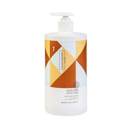 Шампунь бессульфатный для тонких волос и придания объёма Alan Hadash Tahitian Monoi, 750 мл