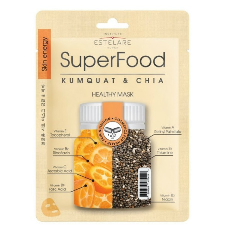 Institute Estelare Тканевая маска для лица SUPERFOOD Кумкват и Чиа, 25 г