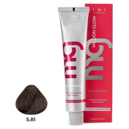 Крем-краска TNL Million Glow Private 5.81 светлый коричневый шоколадный пепельный, 60 мл