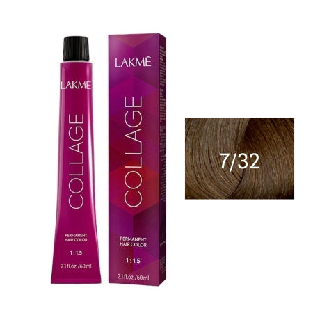 Крем-краска Lakme Collage 7/32 средний блондин золотисто-фиолетовый, 60 мл