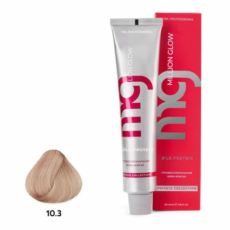 Крем-краска TNL Million Glow Private 10.3 платиновый блонд золотистый, 100 мл