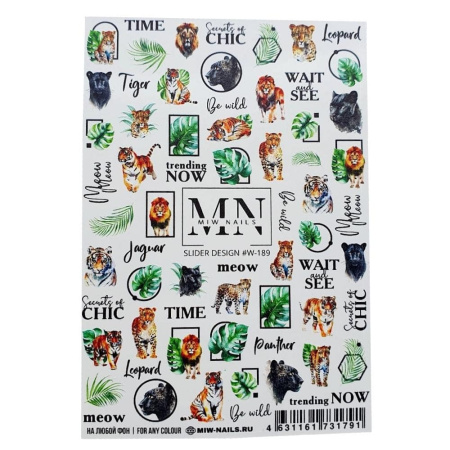 Слайдер-дизайн для ногтей Miw Nails W-189