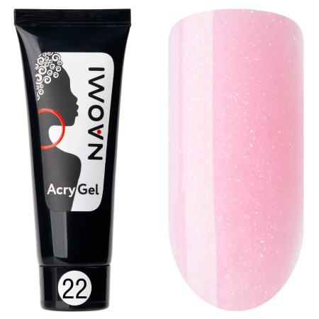 Naomi AcryGel в тубе 22 Нежно-розовый (мерцание), 15 г