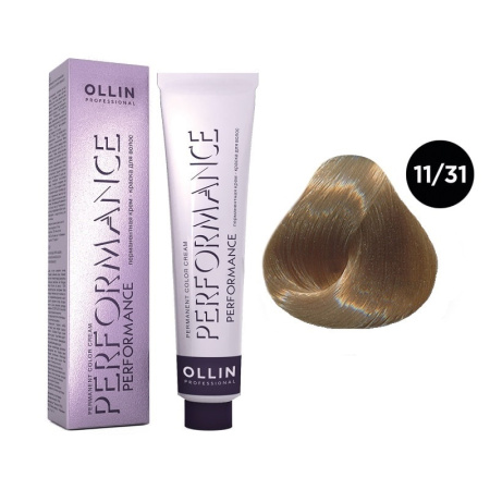 Перманентная крем-краска Ollin Performance 11/31 спец. блондин золотисто-пепельный, 60 мл
