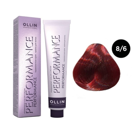 Перманентная крем-краска Ollin Performance 8/6 светло-русый красный, 60 мл