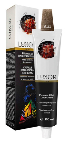 Перманентная крем-краска Luxor Professional Color 9.31 Очень светл. блондин золот. пепельный, 100 мл