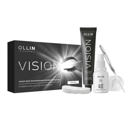 Набор Ollin Vision для окрашивания бровей и ресниц, чёрный
