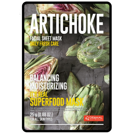 DERMAL It's Real SuperfoodMask Artichoke Маска для лица с артишоком 25 г