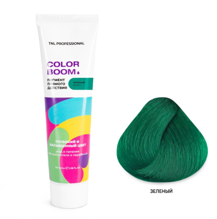 Пигмент прямого действия TNL Color Boom без окислителя, зеленый, 100 мл