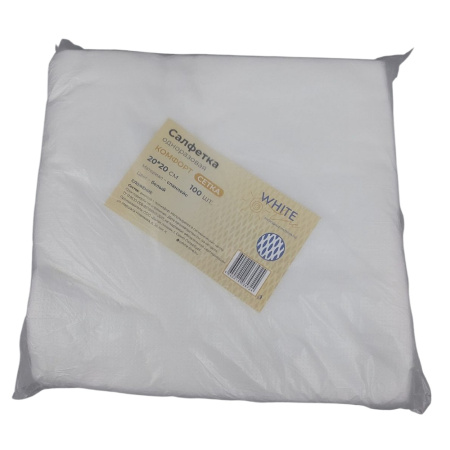 Салфетка 20*20 пачка White line Сетка Комфорт белый №100, 50 г/кв.м