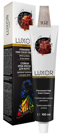 Перманентная крем-краска Luxor Professional Color 9.12 Очень светлый блондин пепельный фиол., 100 мл