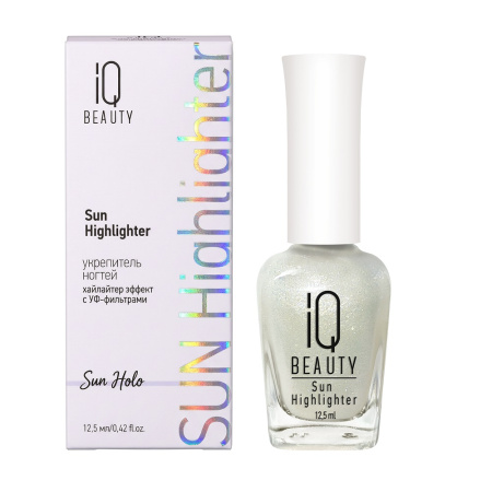 МП IQ Beauty Укрепитель ногтей хайлайтер эффект с УФ-фильтрами 01 Sun Holo, 12.5 мл