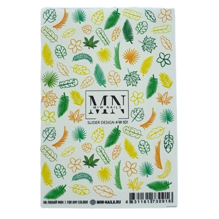 Слайдер-дизайн для ногтей Miw Nails W-101