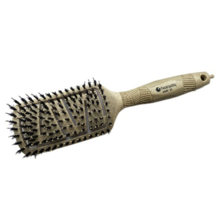 Щетка Hairway ECO массажная с натуральной щетиной бежевая, 8 рядов