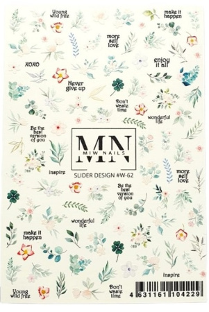 Слайдер-дизайн для ногтей Miw Nails W-62